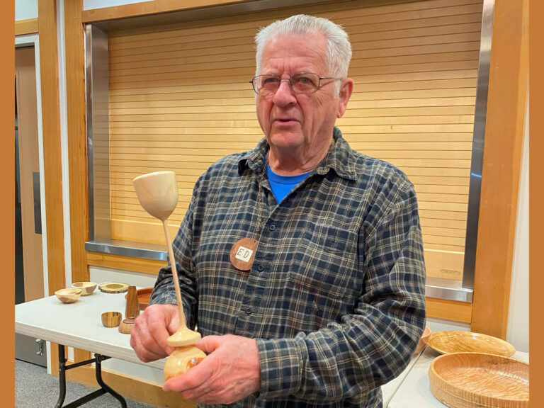 Ed's woodturned tall goblet