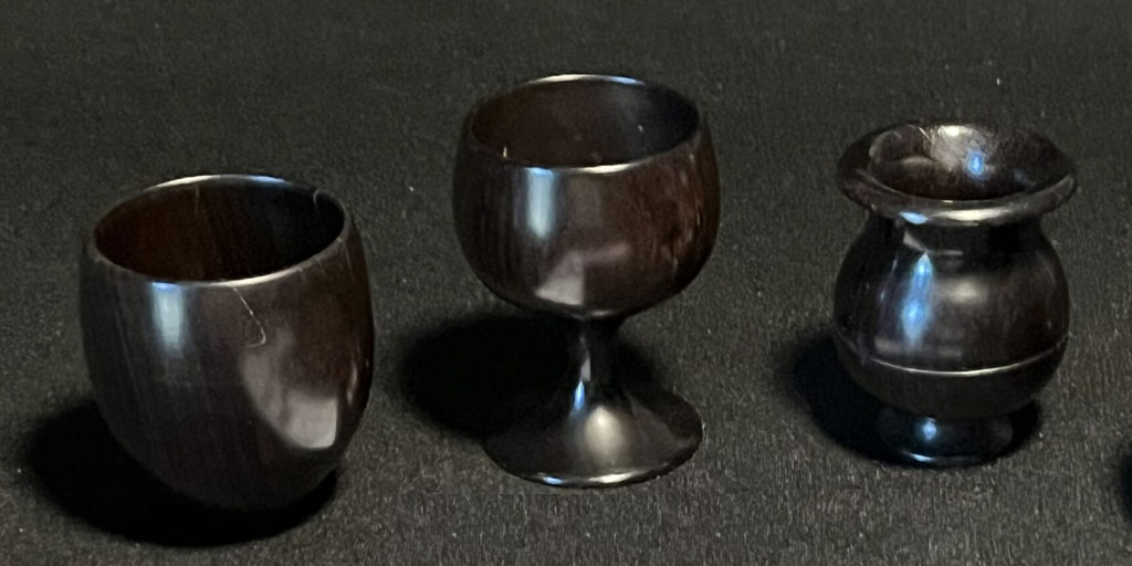 Small African blackwood pieces made by the late Tom Haines.